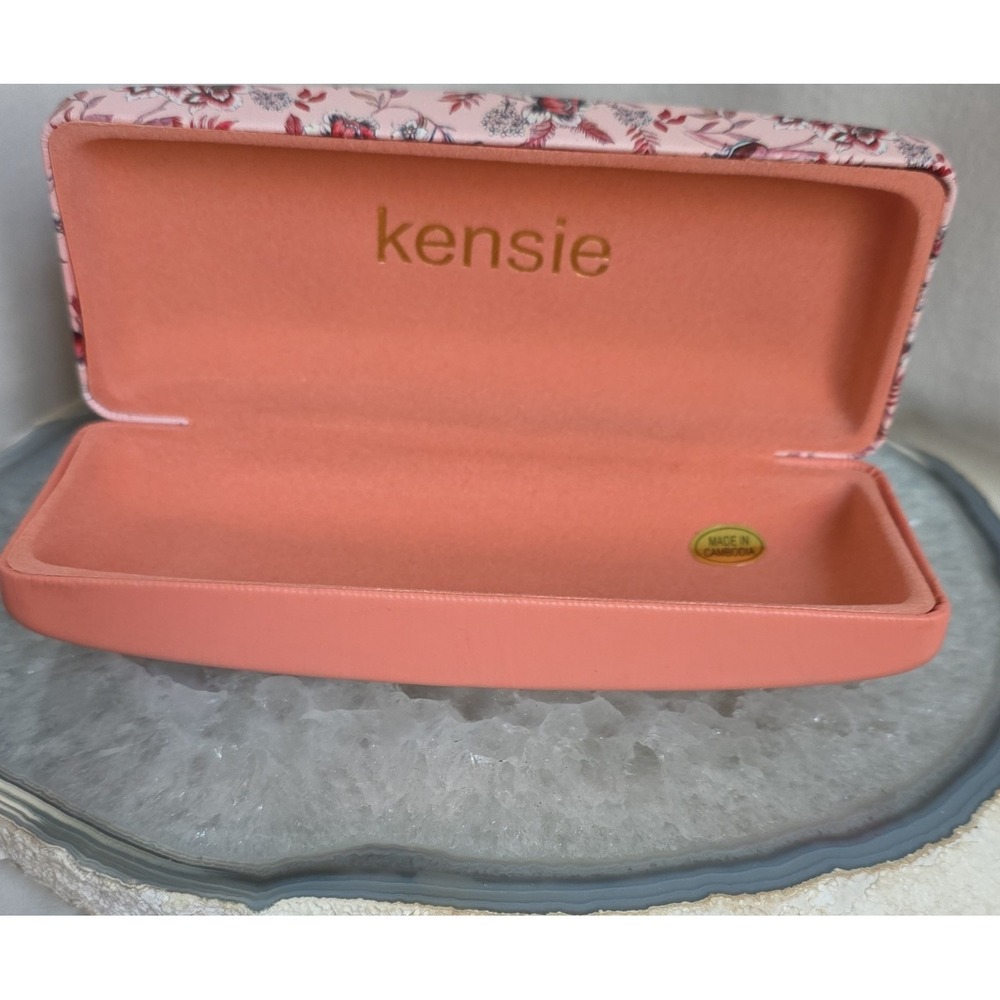 NWT Kensie Pink Floral Clamshell Eyeglass Case for Glasses & Sunglasses